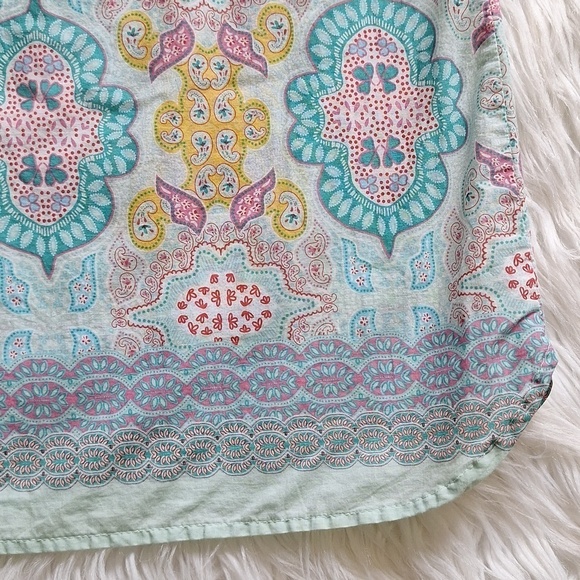 Talbots Moroccan Medallion Split Neck Tunic - Picture 7 of 14